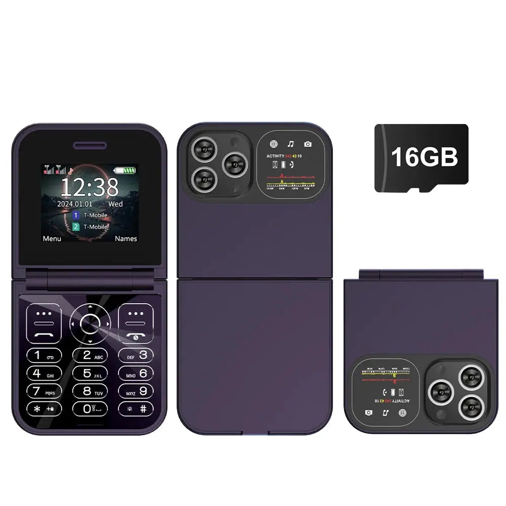 SERVO Classic Small Flip Mobile Phone 2G Dual SIM Card ryshop